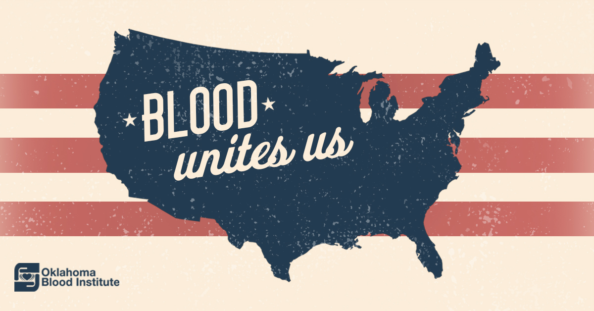 OurBloodInst's tweet photo. 🇺🇸 #BloodUnitesUs in times of crisis. @okblood faces the greatest challenge to the blood supply it's ever seen. Blood can't wait for children fighting cancer &amp; other patients in need. Give blood &amp; help Oklahoma #riseandrecover! Visit https://t.co/54URN0NMfM or call 877-340-8777. https://t.co/ELoZFmcjPg