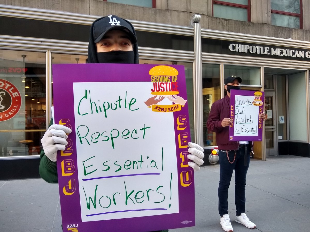 32BJSEIU's tweet photo. .@ChipotleTweets workers are speaking out against unsafe working conditions in their stores and will file a complaint with @OSHA_DOL over safety hazards that pose a danger to their health. #ServingUpJustice #DoBetterChipotle #Fightfor15 https://t.co/CBV50nbk92