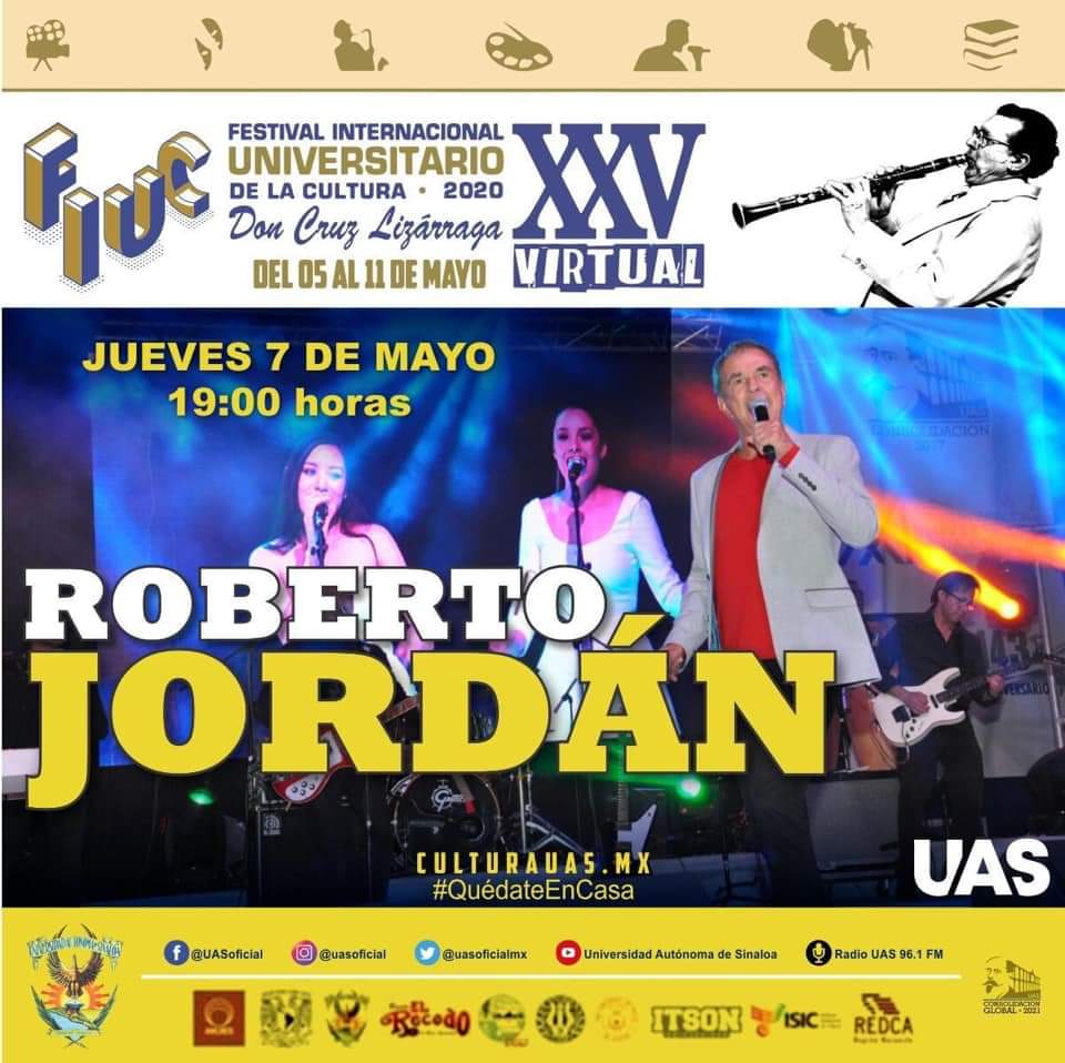 Hoy tienes una cita con Roberto Jordán en #Concierto en punto de las 7:00 pm por Facebook Live. 😉

¡No te lo puedes perder!

#FIUC #QuédateEnCasa 🏠