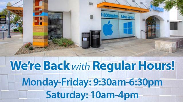 dccomputers_sd's tweet image. 🕡We're Back with Regular Hours 
  (for ALL Your Computer Needs!): 

Monday-Friday: 9:30am-6:30pm • Saturday: 10am-4pm • Sunday: Closed

📲(619) 255-4333 * dccomputerwarehouse.com

⏰It's Time for a Computer Upgrade or Repair.

#SanDiego #SanDiego_CA #BestOfSD #DCcomputers