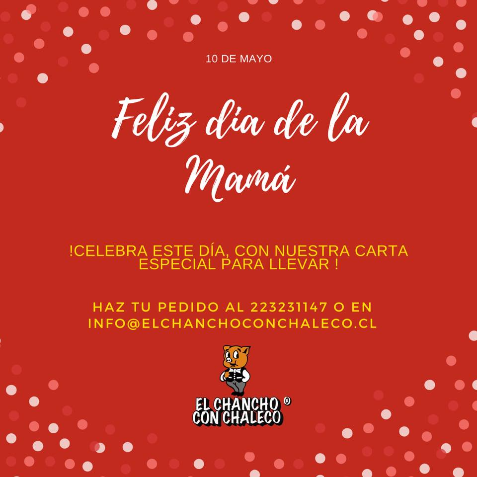 elchanchocl's tweet photo. ¡Este domingo celebra el día de la madre con nuestra carta especial para llevar! #ElChanchoconChaleco #Maipu https://t.co/SscTgs86n7