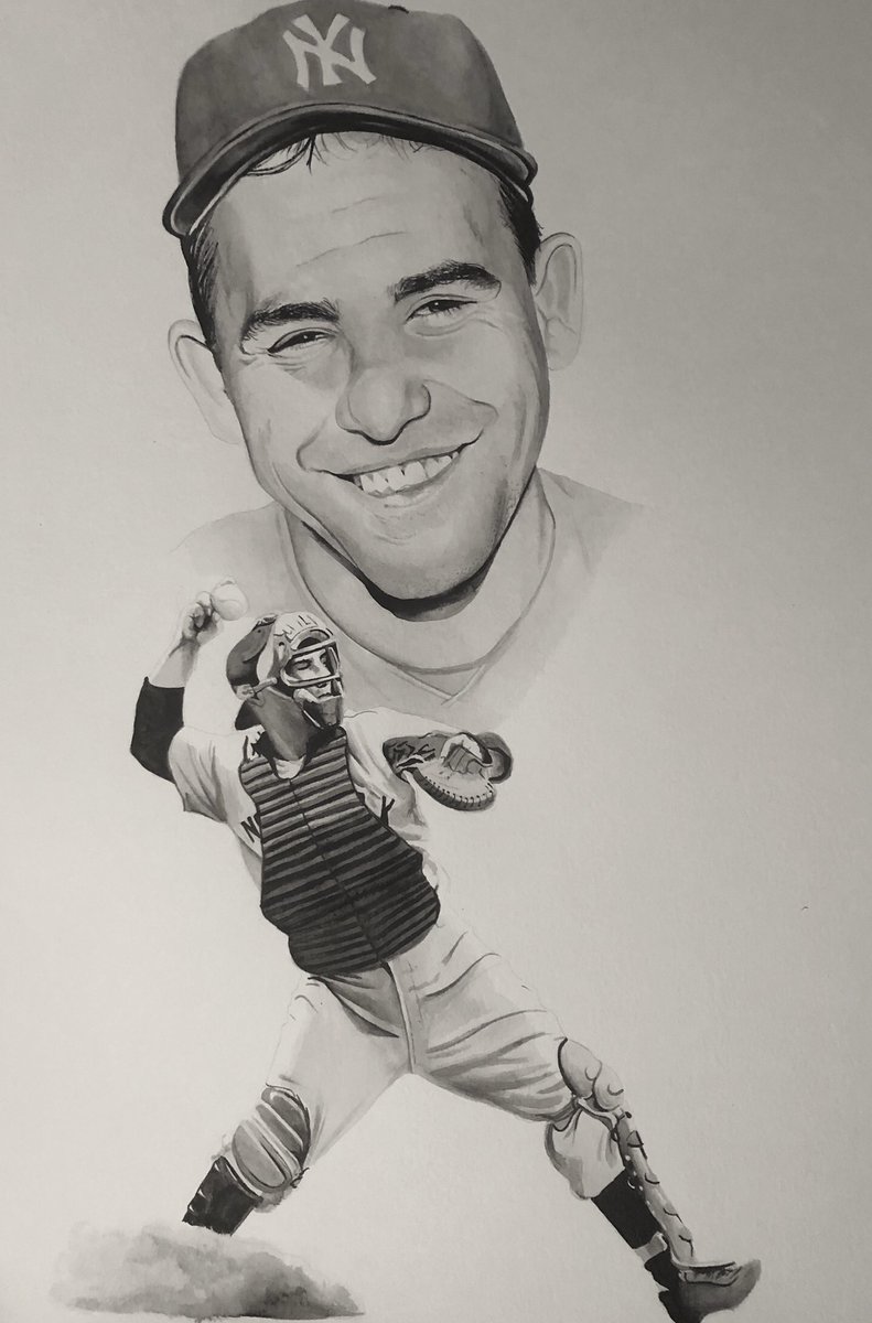 j_bartart's tweet photo. 6th painting in my @Yankees series of Hall of Famer @yogiberra https://t.co/UxsSWOvKee