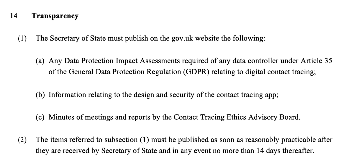 10. Finally, transparency is essential to retaining trust. So Secretary of State has to published data protection impact assessments (key requirement of data protection law), design and security information and minutes of meetings of its ethics advisory boar.d