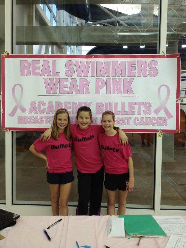 AcademyBullets's tweet photo. A throwback to our very first Real Swimmers Wear Pink and the young ladies who came up with the event. #BulletsAlumni https://t.co/Ydc2qm3i03