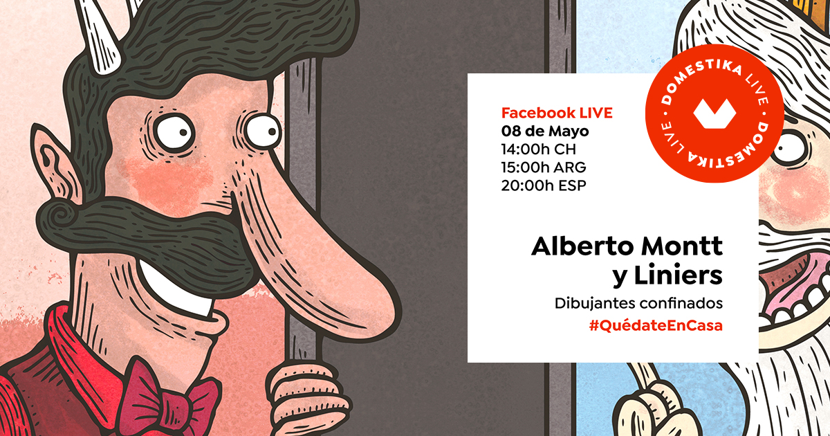 Domestika's tweet photo. Como cada viernes, @porliniers y @albertomontt hablarán de ilustración y otros temas vinculados, en una oportunidad única para ver juntos a estos dos genios del humor gráfico. Te esperamos en el #DomestikaLive: https://t.co/xAGvtqgYL1 https://t.co/HF0i4Av4Vi