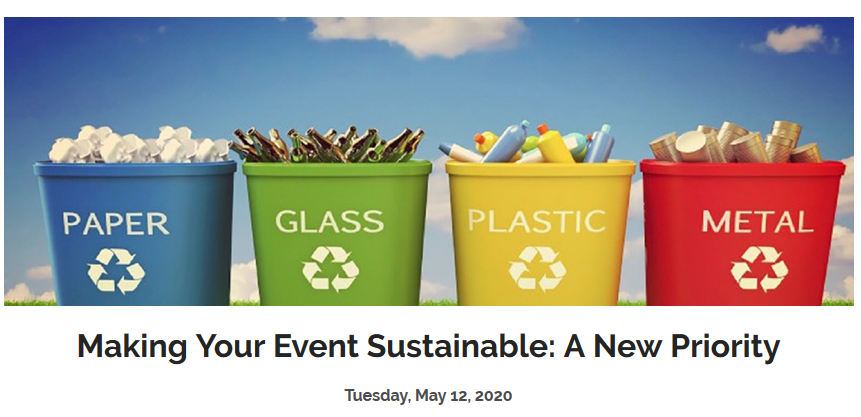 Making Your Event Sustainable: A New Priority - Join GES’ 
<a href="/LemasterSheila/">Sheila LeMaster</a> and other panelists for a PCMA Chesapeake Chapter webinar on Tues., May 12 at 4:30 pm EDT.  Register for this free webinar at  bit.ly/3cfvR9Z
#sustainability #pcma #eventprofs