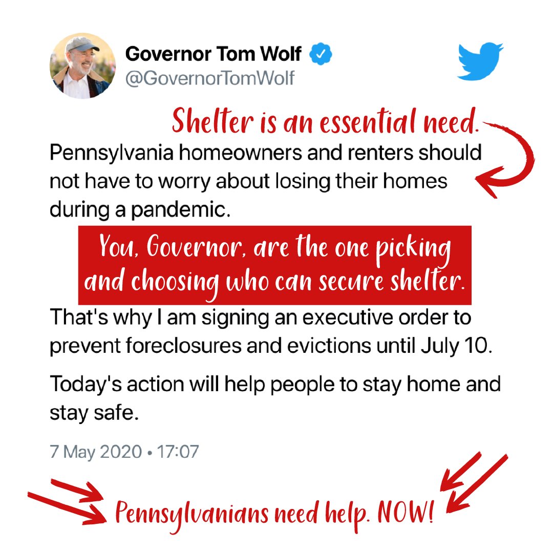 PARealtors's tweet photo. .@GovernorTomWolf, you are the one stopping Pennsylvanians from securing shelter. https://t.co/Vj7epHvwGC