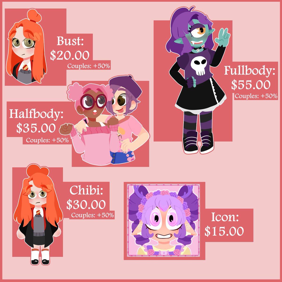 SnowiiBloom's tweet photo. Commissions are back opened! 
My hours haven't been great lately due to the quarantine so if anyone would like to help a gal out! Running a deal buy two fullbodies get a chibi or a bust free!

DM me to order!! 

#commissionsopen https://t.co/nkACCDjIIU