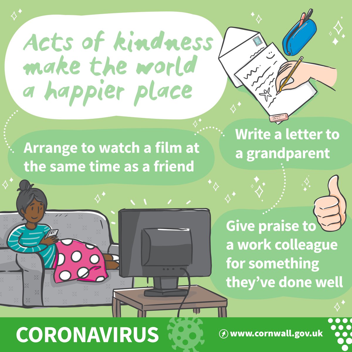 Each week we're posting 3 random acts of kindness you can complete over the weekend to bring a smile to someone's face.

How will you be spreading some happiness this weekend?

Head over to: bit.ly/2Kwg8Hg for a list of many more acts of kindness to get involved in.