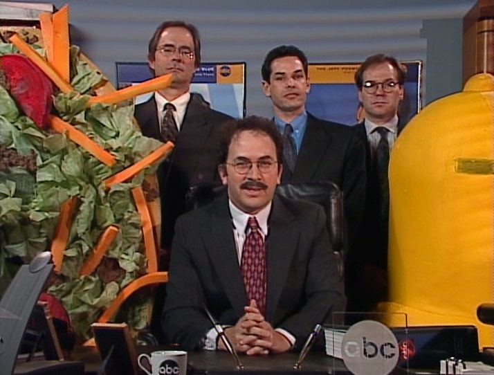 Robert Smigel never met a joke he couldn't explain to you first and then just do, repeatedly! Here he is on ABC's 1996 sketch comedy show, The Dana Carvey Show, with the taco and bell mascots. Guess who the sponsor was! Too subtle? Listen for the answer:

mymotherthepodcast.simplecast.com/episodes/the-d…