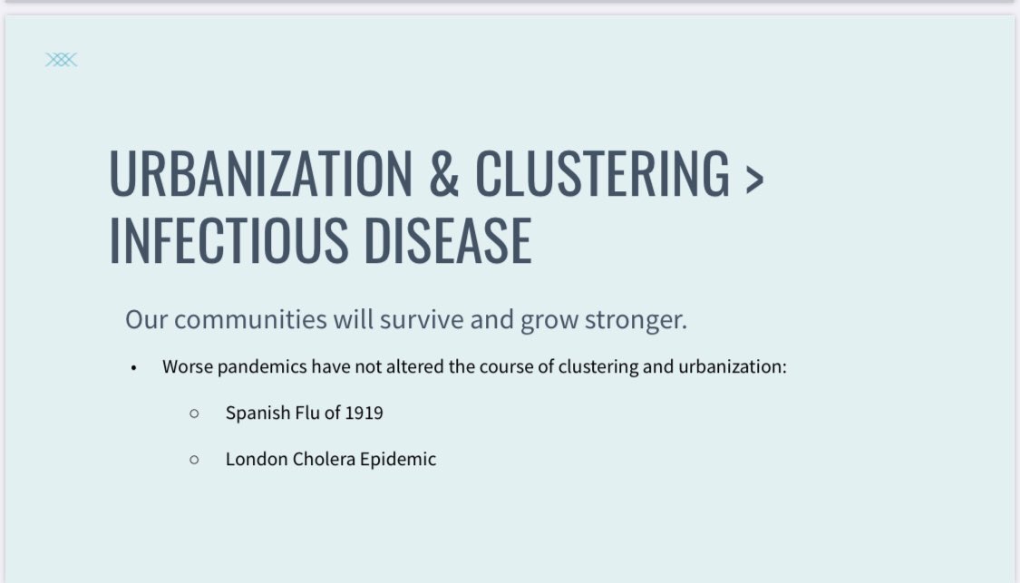wrldcty's tweet photo. โWhile it is a challenge for urban centers now, cities have always responded stronger after pandemics, becoming more livable than before.โ -@iamstevenpedigo #BCECDEV https://t.co/kQWOF5RTvq
