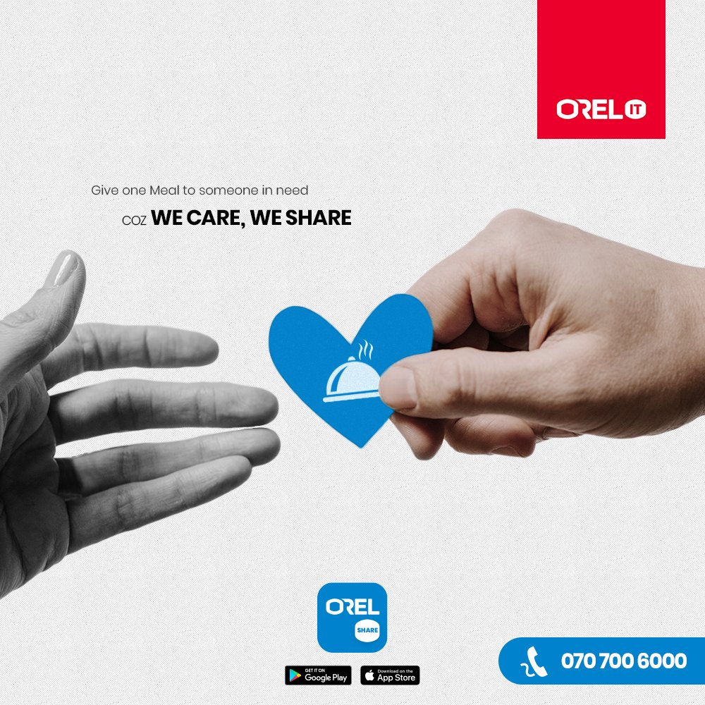 0relit's tweet photo. OrelShare allows you to provide a free meal to a person in need, just by simply sharing your meal on the OrelShare App. During these troublesome times let’s start giving to put a smile on someone’s face…
Coz WECARE, WE SHARE
#OrelIT #OrelShare https://t.co/442pEkRLYf