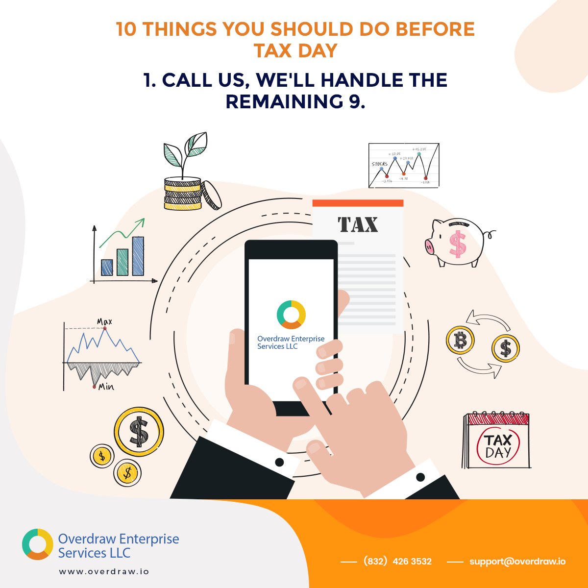 Overdrawio's tweet image. Don't have the complete knowledge about Taxation? Worry no more!
Just give us a call and let professionals handle it in their way.

#overdraw #bookkeeping #accounting #smallbusiness #business #taxes #tax #payroll #accountant #finance #accountingservices #entrepreneur #taxseason