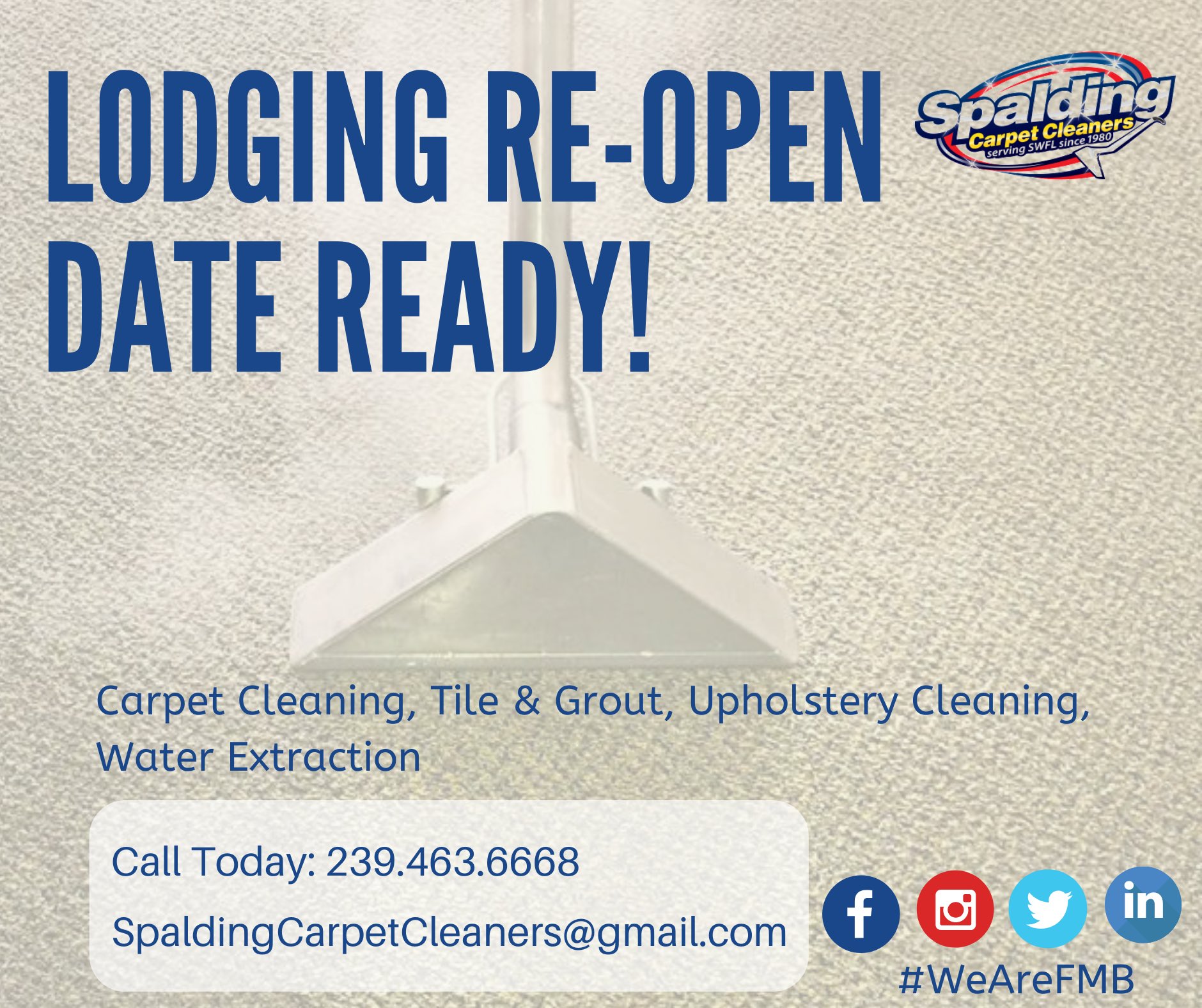 Spalding Carpet Cleaners on Twitter "Lodging reopen date tentatively