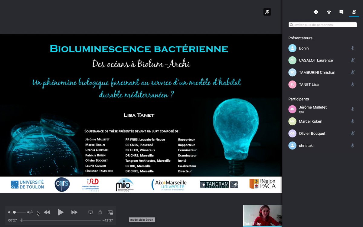 Christian Tamburini (@c_tambu) on Twitter photo Today's highlight is <a href="/LisaTanet/">Tanet Lisa</a>'s thesis on #bioluminescence: from the ocean to architecture (PhD defense in #lockdown procedure). @univamu <a href="/OsuPytheas/">OsuPytheas</a> @MIOceanologie <a href="/MIOBioPump/">MIO BioPump group</a> Today's highlight is <a href="/LisaTanet/">Tanet Lisa</a>'s thesis on #bioluminescence: from the ocean to architecture (PhD defense in #lockdown procedure). @univamu <a href="/OsuPytheas/">OsuPytheas</a> @MIOceanologie <a href="/MIOBioPump/">MIO BioPump group</a>