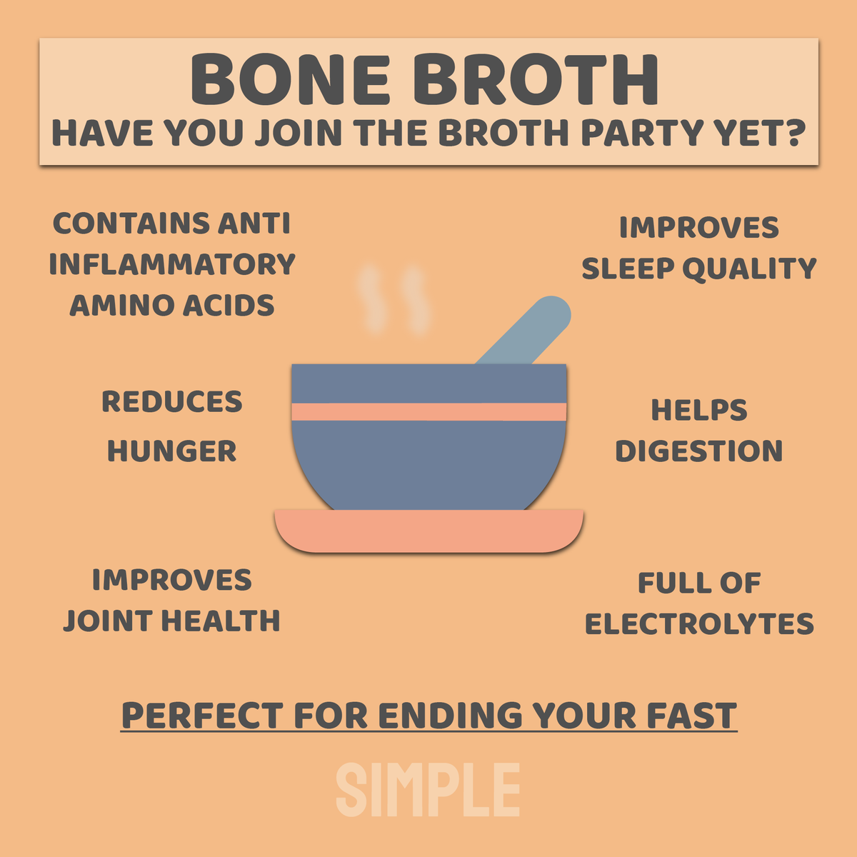 simpleappofcl's tweet photo. The KING is here! THE KING OF BROTHS!
Bone broth is a true allrounder, with all the goodness we want for an eating window starter.
Warm, satisfying, and packed of health benefits. Sound like a good combo to us.
Are you part of the bone broth club?
#broth #simplefastingapp https://t.co/S43DY5Pltw