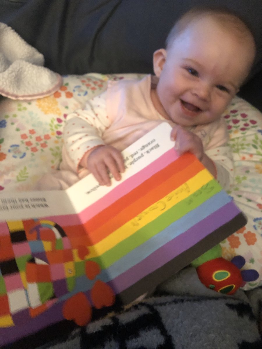 Taking the classroom into our home. The littlest Buchanan learning about the rainbow!