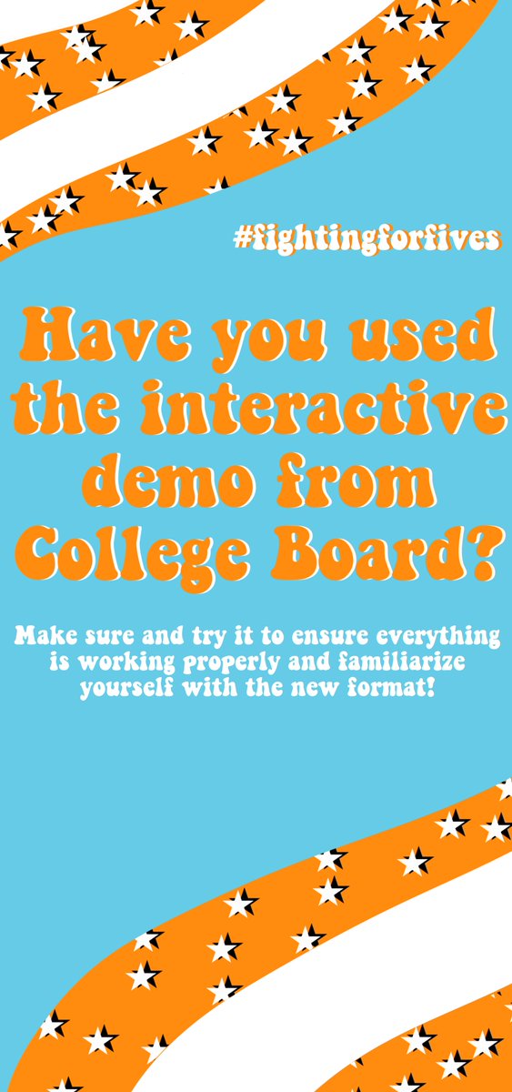 AP Exams are only FOUR DAYS away! Have you done the interactive demo from @collegeboard on the device you will be testing on! Make sure that you have so that you are ready to test smoothly in the approaching days!! If you haven’t do it now at ap2020examdemo.collegeboard.org
