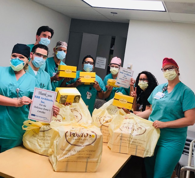 RBB Architects delivered lunch to the emergency room staff at Valley Presbyterian Hospital. Thank you to all the frontline healthcare workers for keeping us safe!

#ValleyPresbyterianHospital #staysafestayhome #RBB #rbbarchitectsinc #rbbarchitects #healthcare #rbbinc