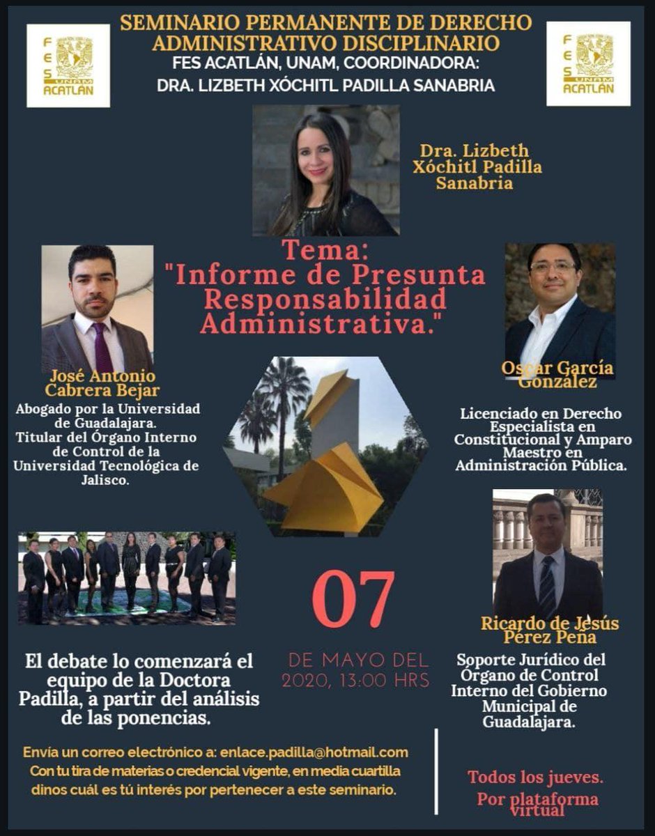 #SeminarioPermanenteDeDerechoAdministrativoDisciplinario coordinada Dra. <a href="/LzbethPadilla2/">Lízbeth Padilla</a> <a href="/FESAcatlanCPyAP/">Egresado FES Acatlán</a> Excelente aportaciones del Dr <a href="/albertogandara/">Alberto Gándara R.E</a> e interesantes ponencias de los Maestros <a href="/cab_ant/">Ant Cab</a> #OscarGarcíaGonzález y #RicardoDeJesúsPérezPeña sobre integración del #IPRA
