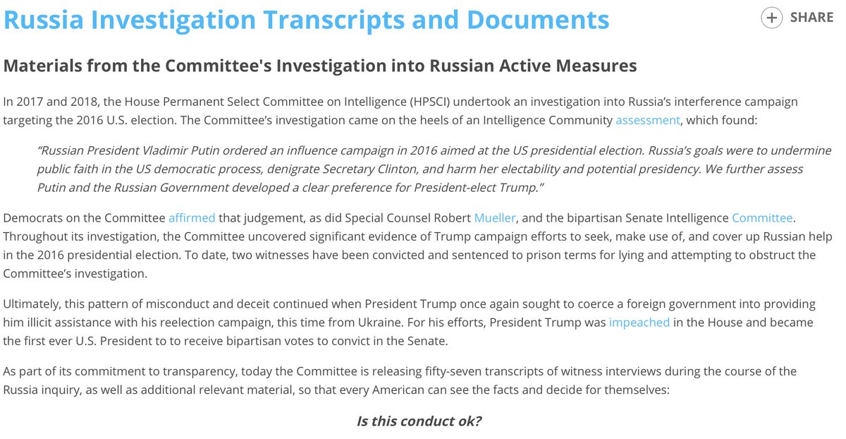 <MEGATHREAD>Declassified House Intel Transcripts! TREASONWEASELPALOOZA, BABY!I'm starting with Kushner AND LET'S SEE WHERE IT TAKES US! 