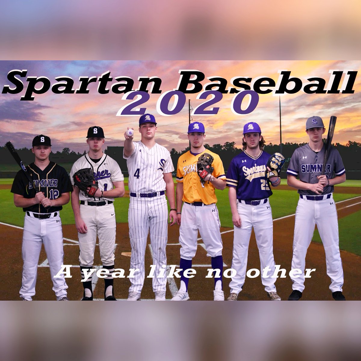 SumnerBaseball's tweet photo. 6 awesome seniors &amp; 6 awesome uni combos! @SumnerSpartans #SpartanNation #Classof2020 #valleypride https://t.co/4vMmuSa0WL