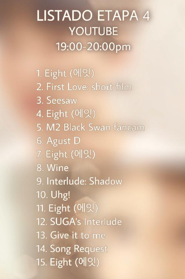 suga_argentina's tweet photo. 『STREAM
Etapa 4』
→YouTube
Lista de canciones en la imagen. ¡No hagas stream en loop!
Vamos a subir fotos y gifs de #MinPDnim en el hilo.
¡Comentá o dejá tu screenshot con tu progreso para mantener las tendencias!
#IUxSUGA
#EIGHT_D2
#EIGHTWITHMINPD
#EIGHTBY93LINE https://t.co/dgBCfwH6XK