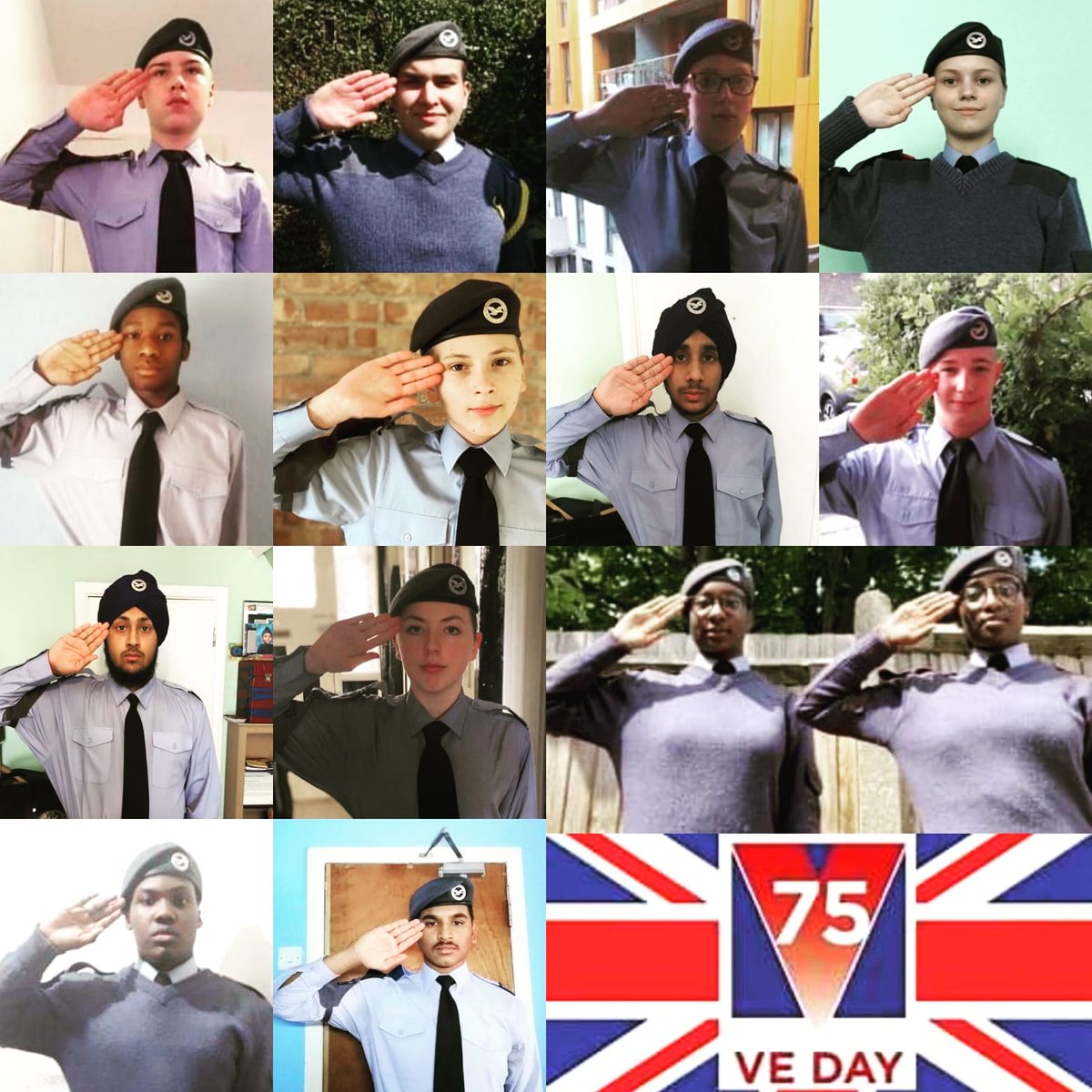 56Squadron's tweet photo. We Salute those who who lived through the Second World War and remember those who made the final sacrifice
#LaSERCelebrates
#LaSERInspires
#LaSERRemembers
#VEDay75
#ThisIsYourVictory @ThisisEltham
@greater_london_rfca
@royal_greenwich @ComdtAC @LondonAirCadets @aircadetslaser https://t.co/1LnatrLay9