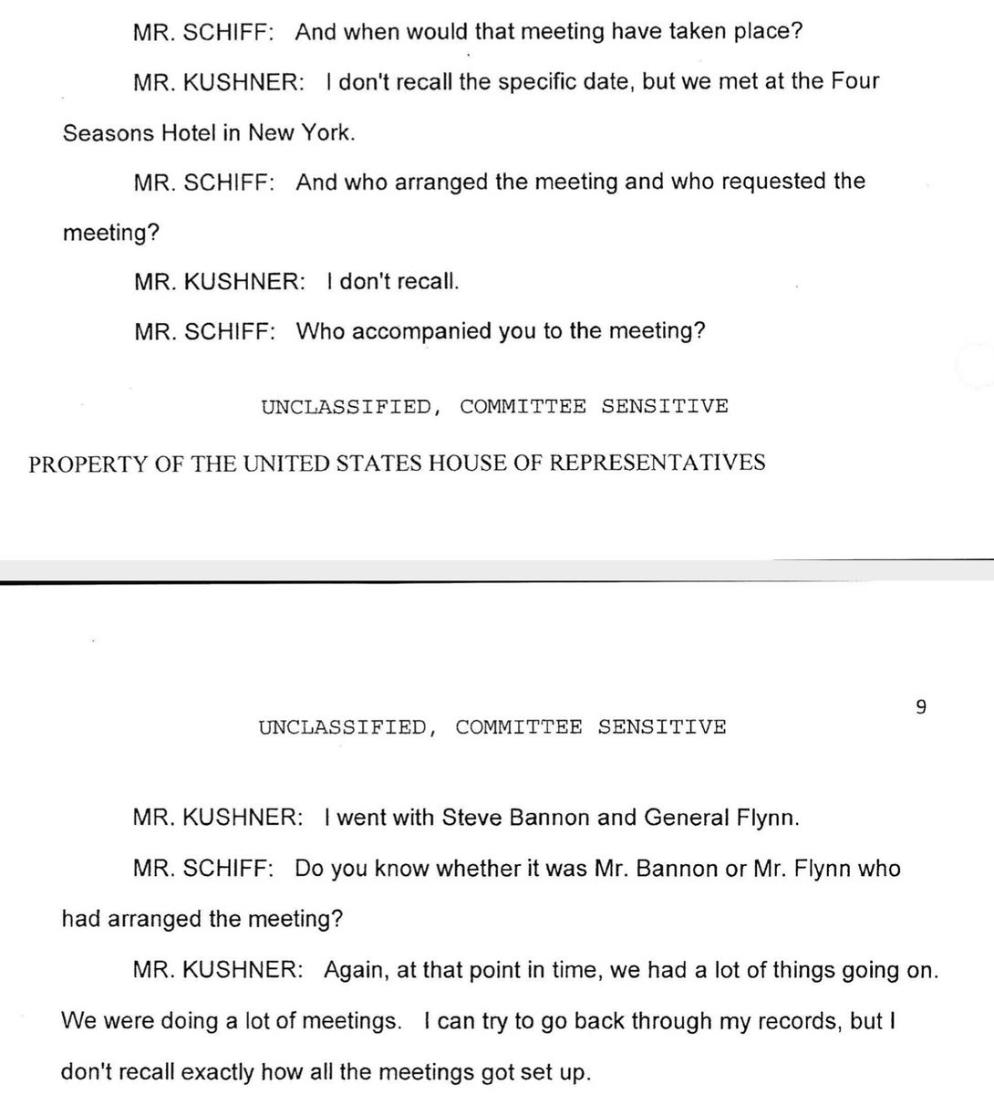 SCHIFF: Who set the meeting run your own f**king foreign policy while Obama was president?KUSH: Uh, I dunno.