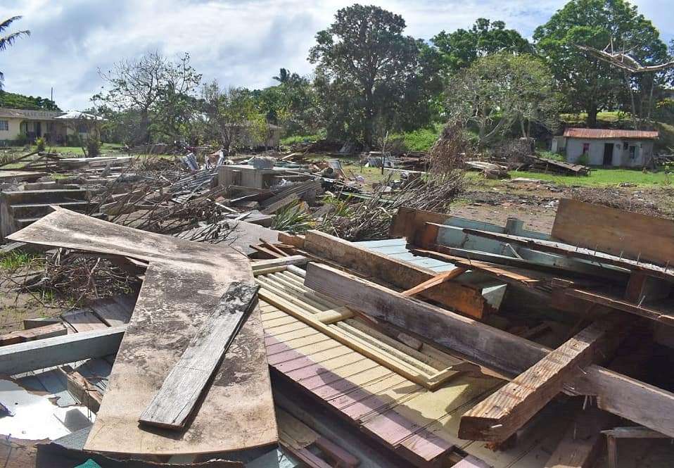 fiji_opm's tweet photo. Damages caused by #TCHarold in Makadru. @FijiPM has assured the villagers that his government will provide all the necessary rehabilitation works on the island.
#posttcharold #TeamFiji #laugroup https://t.co/VwdMvZfGQ7