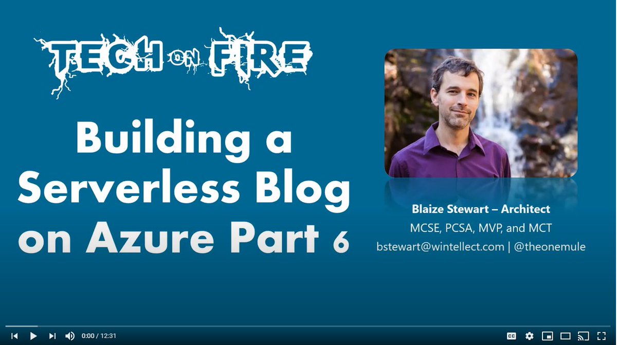 Wintellect's tweet image. In Part 6 of our Building a Serverless Blog on Azure series with Blaize (@theonemule), we&apos;ll show you how to use Azure Blob Storage SAS URLs to upload data and files to Azure Blob Storage.
okt.to/D9XYWp
#Azure #AzureBlobStorage #TechOnFire