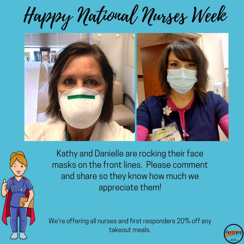 ThePreserve405's tweet photo. SALUTING CNY NURSES: Thanks to Kathy Hart Goff and Danielle Pierce for sharing their photos. Let's show them the love by sharing and commenting. You can share your photos in the comments and we will use them in our next posts! #syracuseheroes #syracusenurses #nursesweek https://t.co/z50yNRObWj