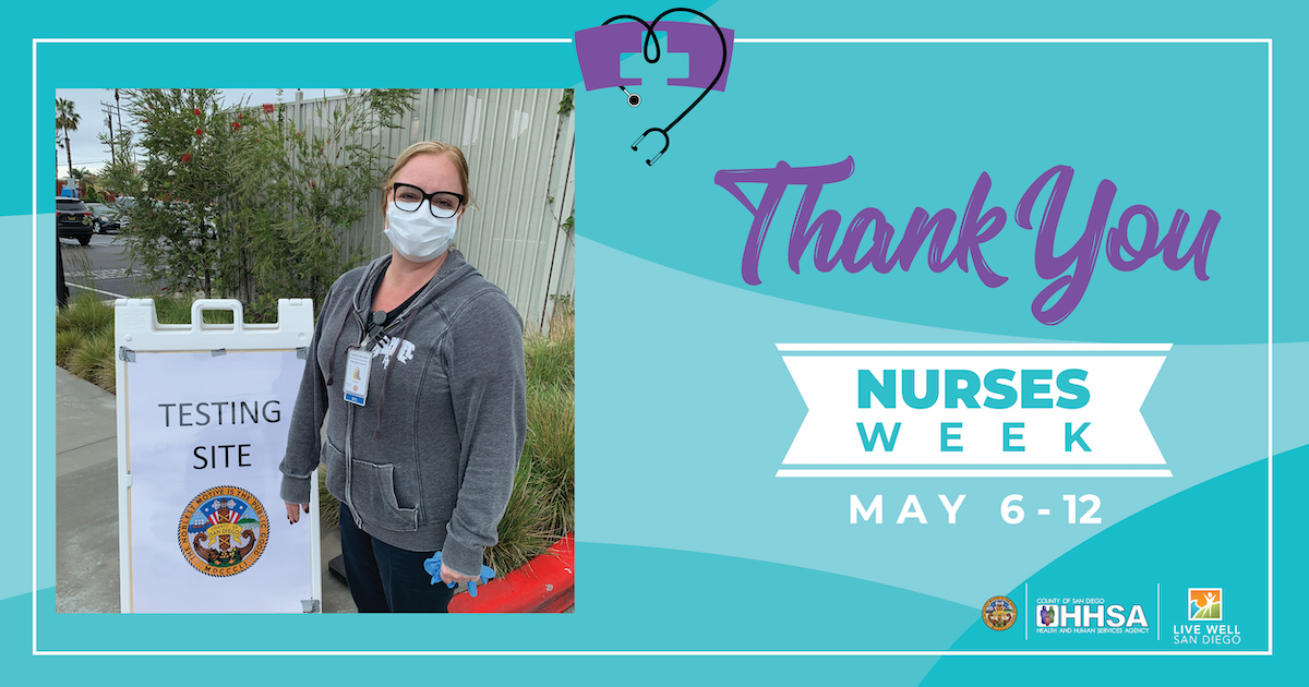 Honoring our <a href="/SanDiegoCounty/">SanDiegoCounty</a> nurses during Nurses Week.

Thank you for all you do every day to protect the health of our communities.

#NursesWeek2020