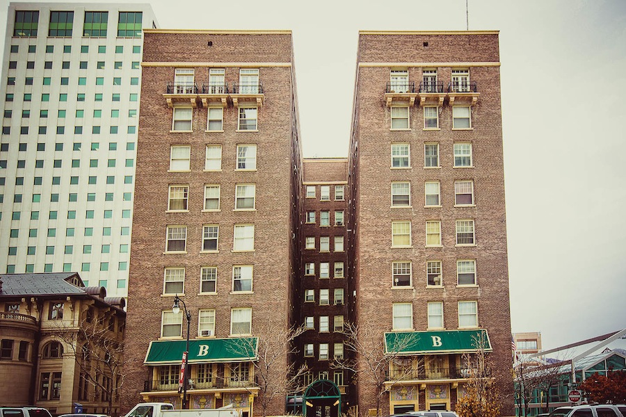 The Belvedere - located 29 S, State Street. Built in 1919 as a hotel & apartment building - this was the first all-electric building in Salt Lake City and the first build ever with an elevator.