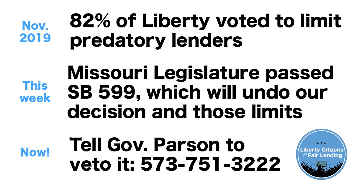 EmpowerMissouri's tweet photo. Remember how #moleg was convening just to pass the budget and COVID-19 relief? Now they are riding roughshod over local control and boosting profits for predatory lenders. Unacceptable! Not #GoodGovMO https://t.co/ABCqPnjT6y