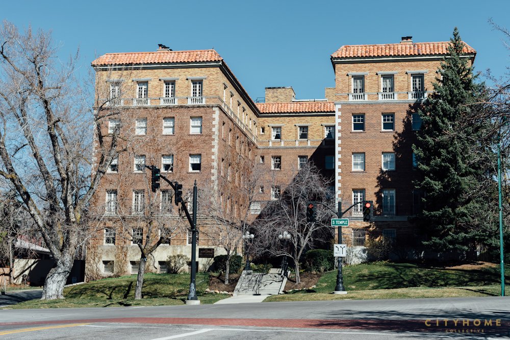 The Mayflower - located 1283 E, South Temple Street. Built in 1929, this large apartment sits at the very north-end of 1300 E, just west of the University of Utah campus.