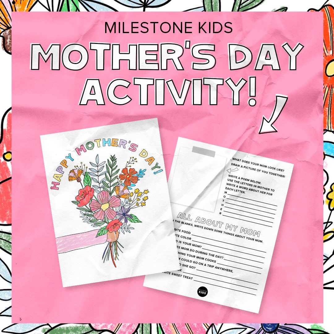 milestonechurch's tweet image. Moms, you are special and the role you play in your child's life is significant. Our Milestone Kids team has created a fun activity for your kids to complete to show you just how much they love you! It can be downloaded at milestonechurch.com/kids.