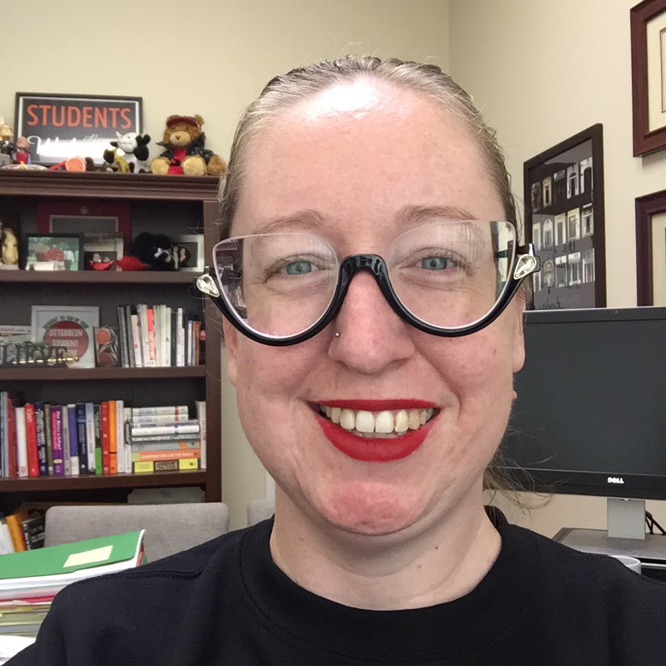 colettemae's tweet photo. Work from Home Day 31: black plastic bottom frames and my @ottustudentgov advisor sweatshirt! #Otterbein #GoCards #OTTERBeInThisTogether https://t.co/MgjwLo6QS4