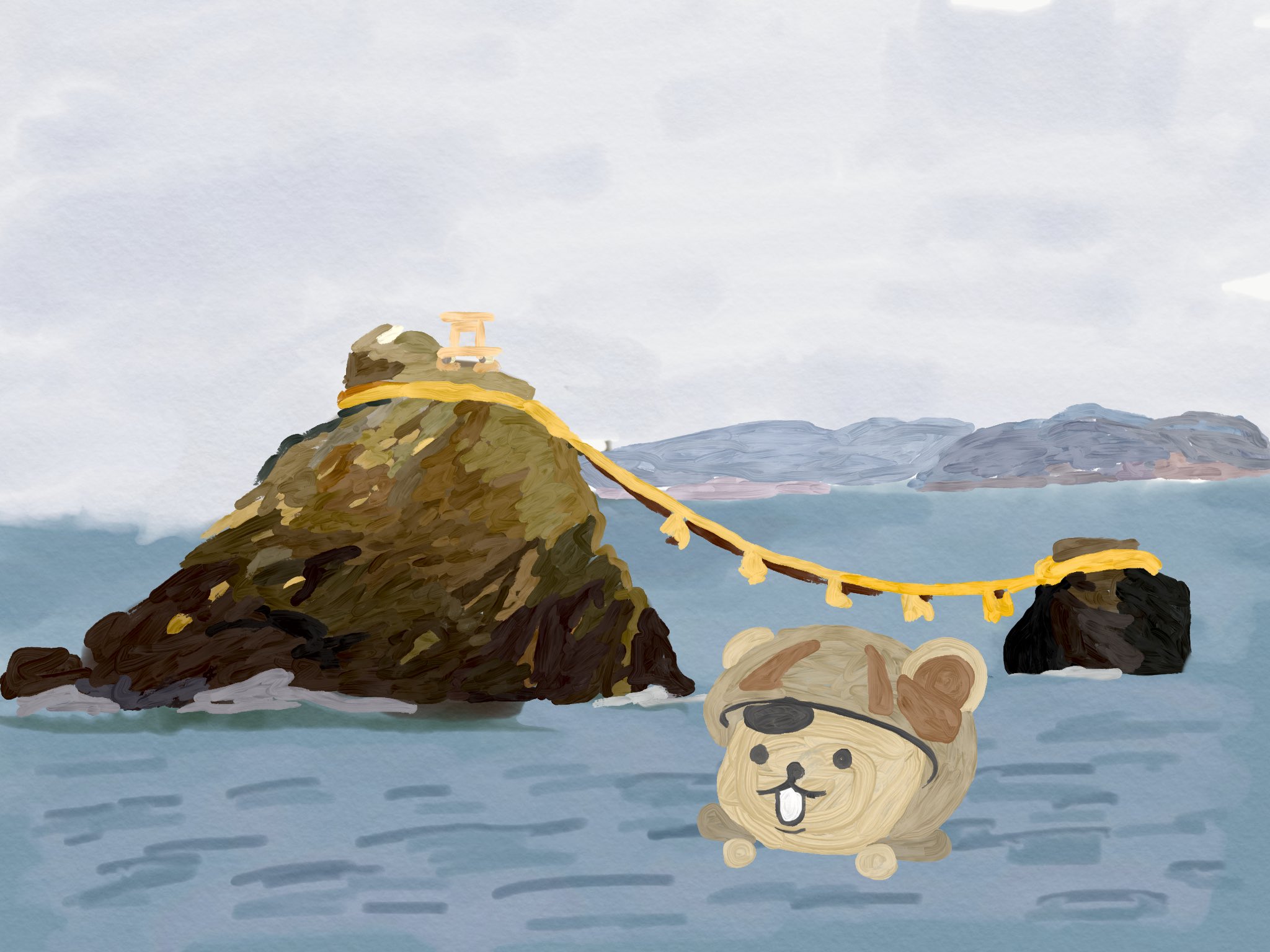 Aki イラストレーター 三重県のゆるキャラ はまぐり犬 アート 絵 Artlife Illust Illustrator Illustration 手描き ゆるキャラ 三重 はまぐり犬 Artwork イラスト好きな人と繋がりたい 絵描きさんと繋がりたい 二見興玉神社 T Co