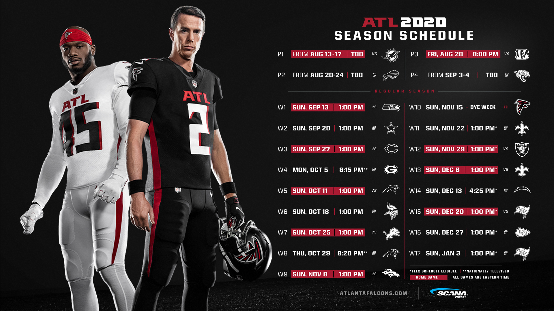 atlanta falcons football schedule