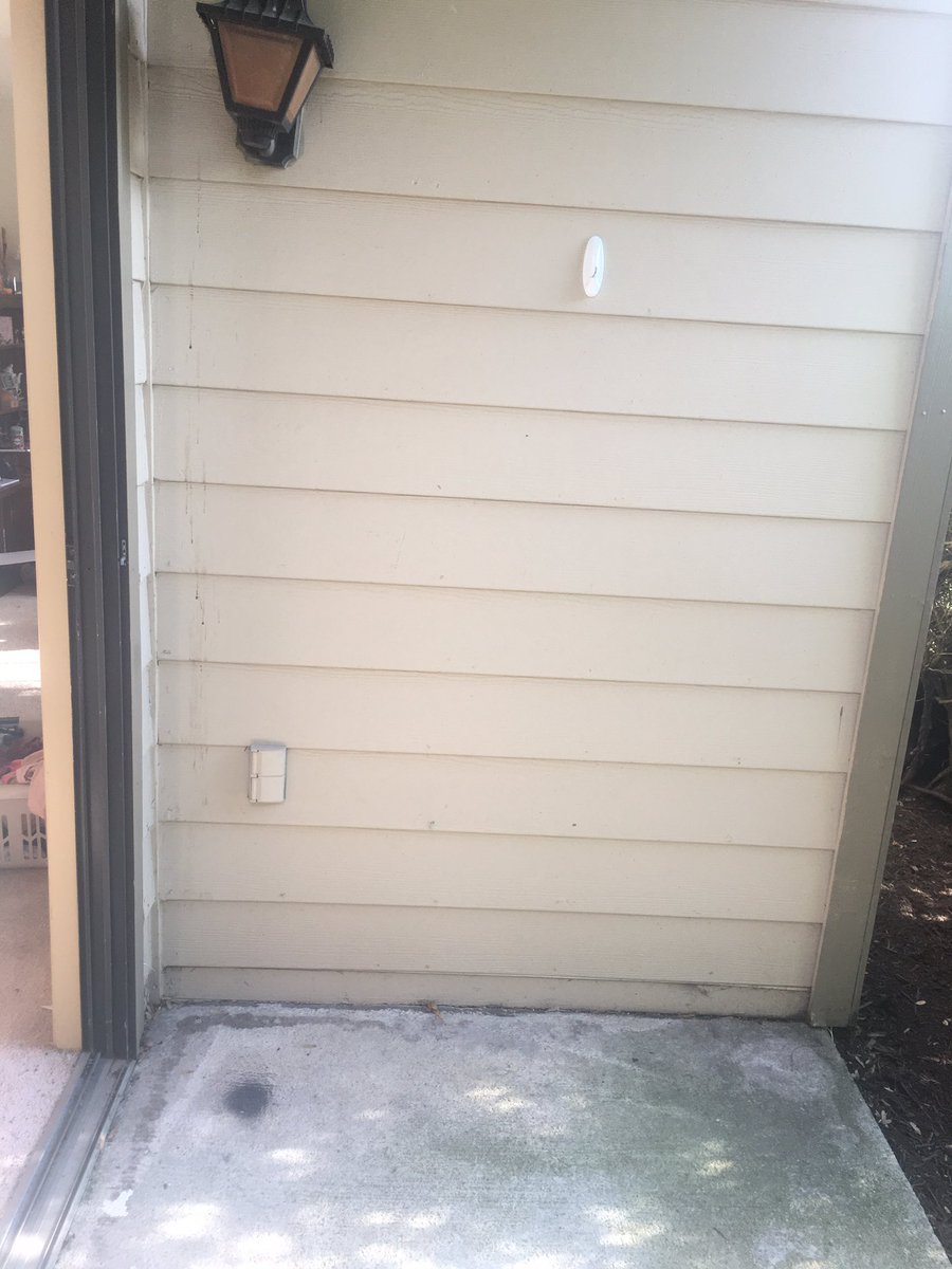 Okay, over the next week or so I’m going to be transforming my patio into a nice place to hang out, so here’s the before pics for reference. A real ugly slab of concrete and beige walls. Watch me make magic happen!