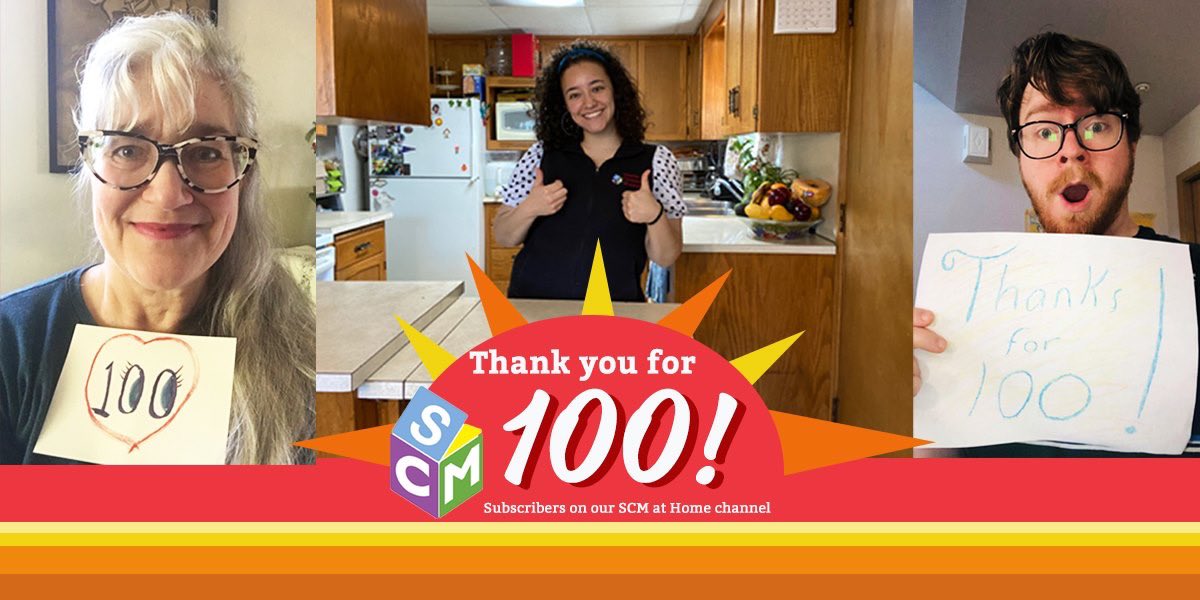 THANK YOU FOR KEEPING IT 💯! And getting us to 100 subscribers on our #SCMatHome YouTube channel! 

Just in time for  #TeacherAppreciationWeek, our Education team would love to THANK YOU for continuing to press play to play with us!
#VirtualLearning #ELearning #MuseumsatHome