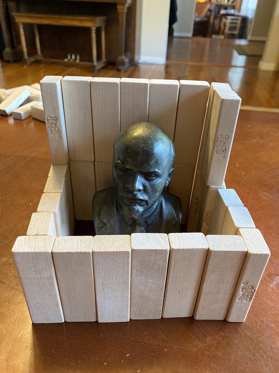 RTPerson3's tweet photo. This is what happens when you leave kids unattended with Jenga blocks and Soviet kitsch in the same room... #LeninAt150 https://t.co/5spFzoXPJM