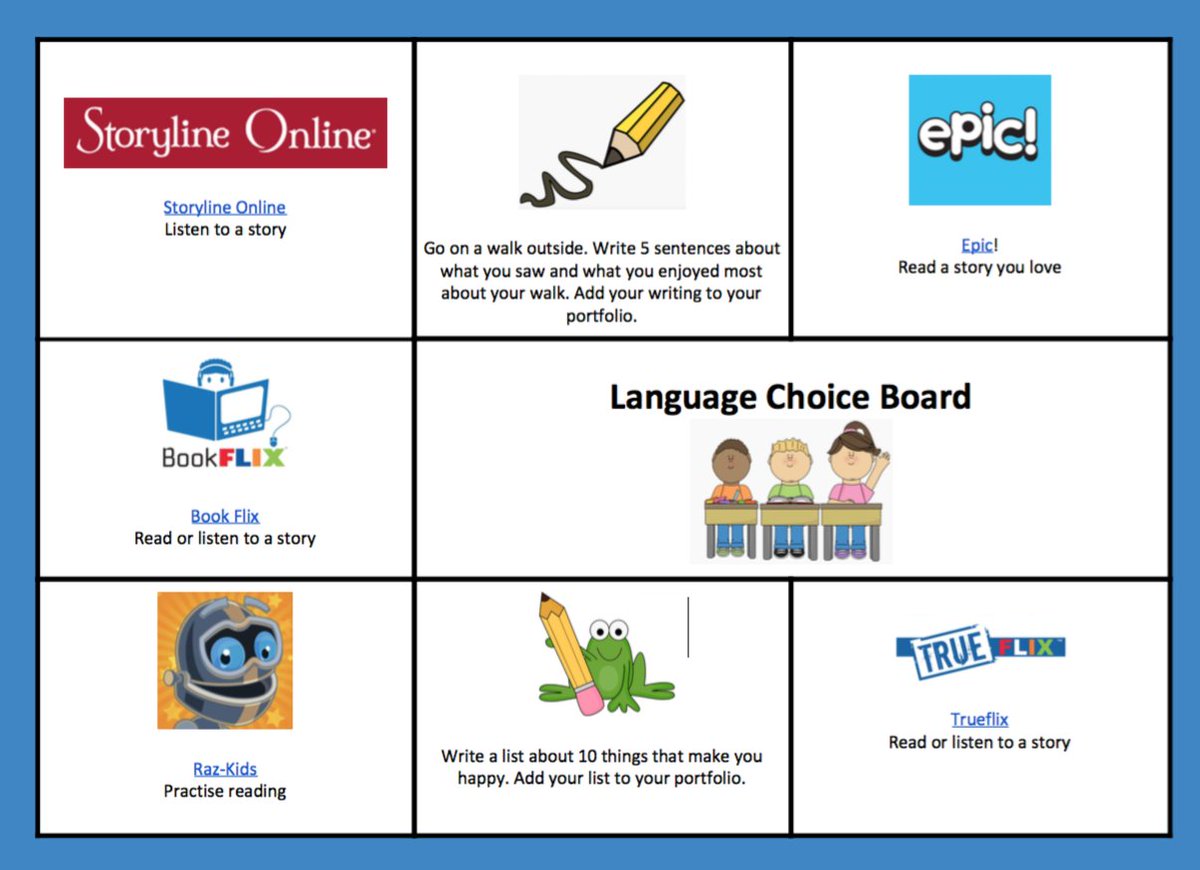 Ms_MNaresh's tweet photo. Math and Language choice boards for my students! #distancelearning https://t.co/NLw3KYdvwA