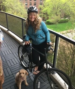 Ms. Weik taking her daily bike ride through the city. 🚴‍♀️