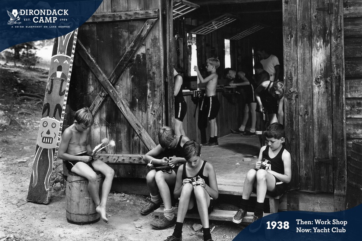 adirondackcamp's tweet photo. TBT: Before it was used for sailing, the Yacht Club building next was a workshop with hand tools and workbenches for campers to craft projects. #tbt #throwbackthursday #adirondackcamp #lakegeorge #history #camp #summercamp #adk #workshop #crafting #vintage #1920s #1930s #1940s https://t.co/uKz0SyRlLY