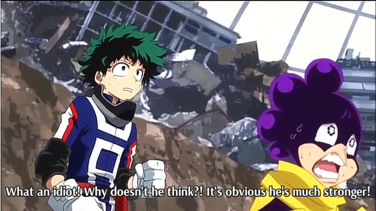 In the ova, Class A had to fight a villain ( which turned out to be All Might) When the others thought that Kacchan / Bakugou was acting stupid, Deku was the only one who knew his intentions