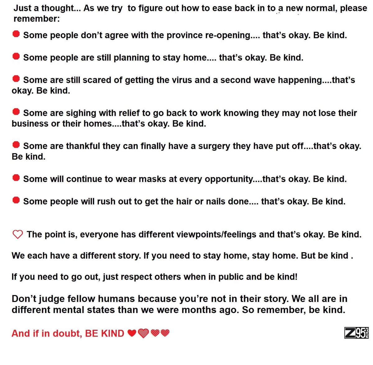 Z953VAN's tweet photo. Be kind ❤️
#covidbc https://t.co/iZIMTI0dtW