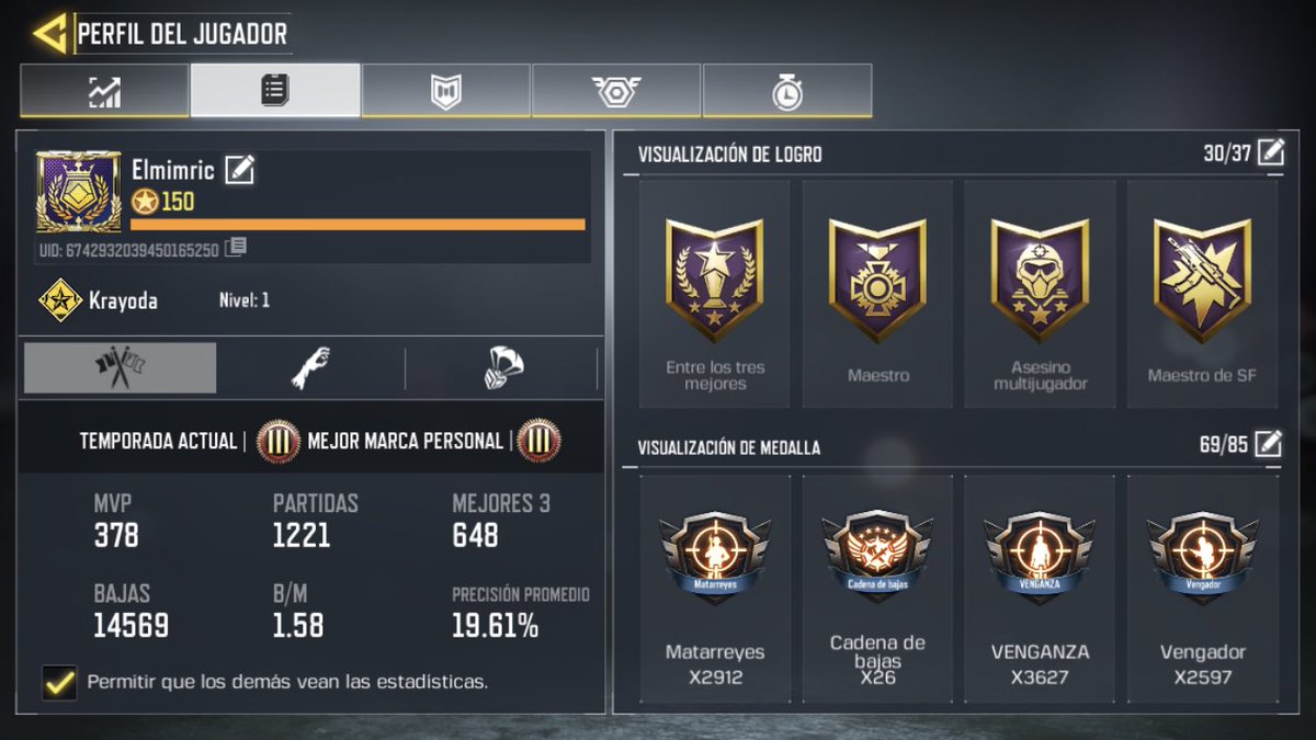 elmimric's tweet photo. @CODMobile_FA Busco equipo para la fase 3 del torneo clasificatorio, juego en servidor Europa y soy maestro 3 aquí les dejo mis stats y kills https://t.co/2liIF8roNF