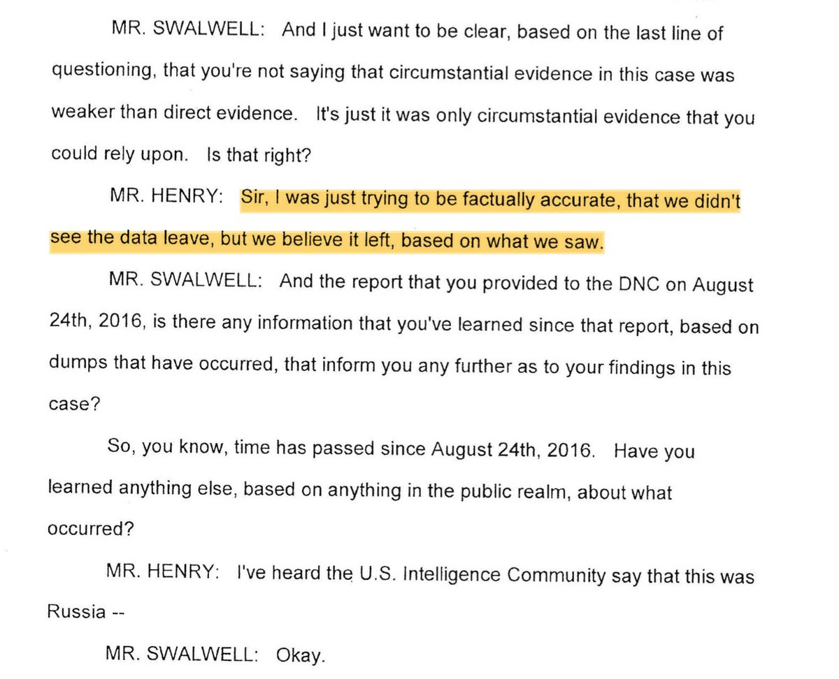 Henry: "Sir, I was just trying to be factually accurate, that we didn't see the data leave, but we believe it left, based on what we saw."